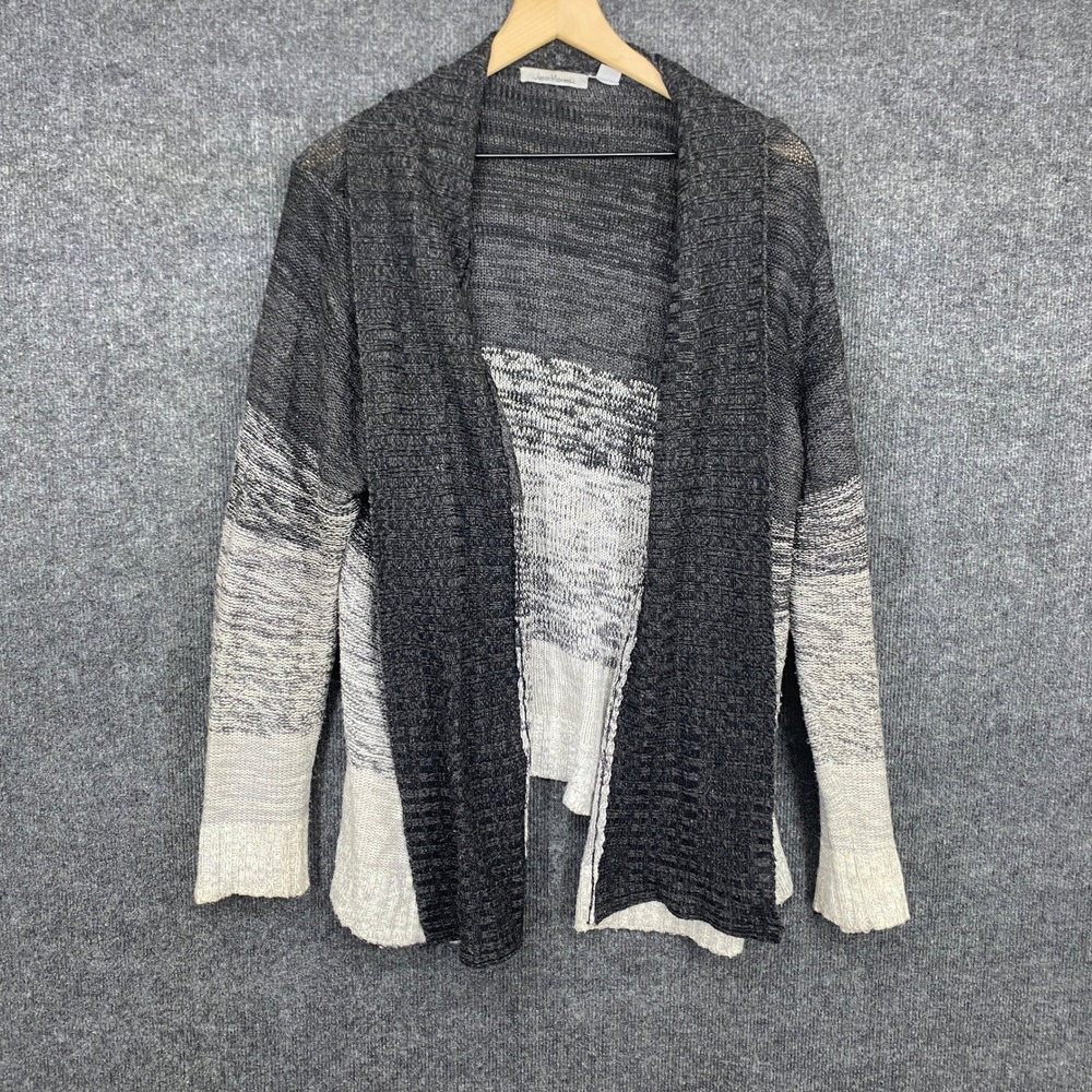 Jason Maxwell Womens 2X Gray Ombre Colorblock Open Front Knit Cardigan Sweater